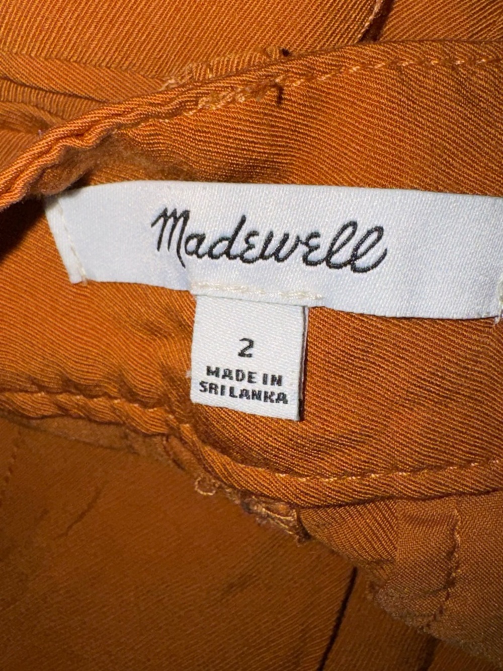 Madewell Rust-Orange Wide-Leg Cropped Trousers - Picture 7 of 10
